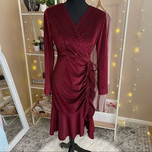 Burgundy Formal Velvet Dress